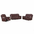 Homeroots 75 x 40 x 44 in. Modern Burgundy Sofa Set with Console Loveseat 343906